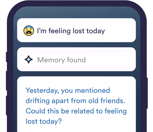 Rosebud recalling a past journal entry to connect insights